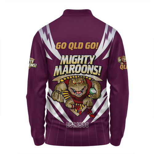 Queensland Maroons Long Sleeve Polo Shirt Custom State Of Origin 2024 Passionate Fan Born To Win Ver 2 Queensland Maroons Long Sleeve Polo Shirt Custom State Of Origin 2024 Passionate Fan Born To Win Ver 2