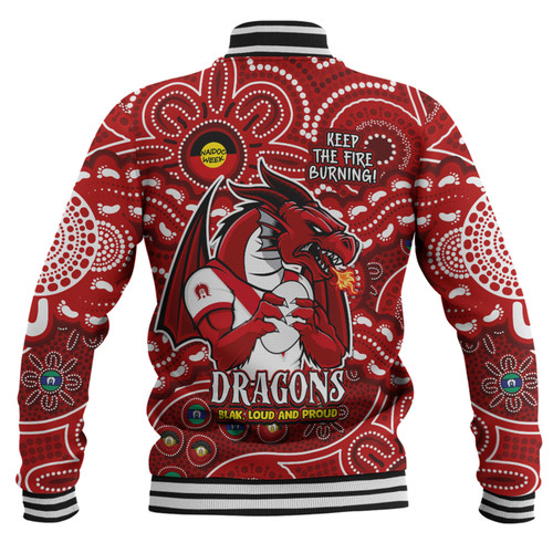 St. George Illawarra Dragons Baseball Jacket Custom Naidoc Week 2024 Aboriginal Pattern And Torres Strait Islander Inspired St. George Illawarra Dragons Baseball Jacket Custom Naidoc Week 2024 Aboriginal Pattern And Torres Strait Islander Inspired