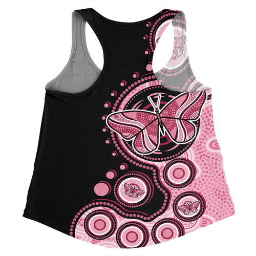 Australia Women Racerback Singlet Indigenous Butterfly Aboriginal Dot Arts