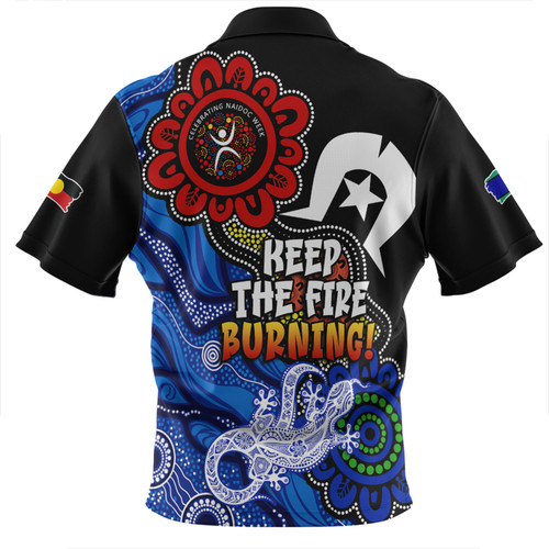 Australia Zip Polo Shirt Naidoc Week 2024 Indigenous Keep The Fire Burning Aboriginal Dot Art Painting Australia Zip Polo Shirt Naidoc Week 2024 Indigenous Keep The Fire Burning Aboriginal Dot Art Painting
