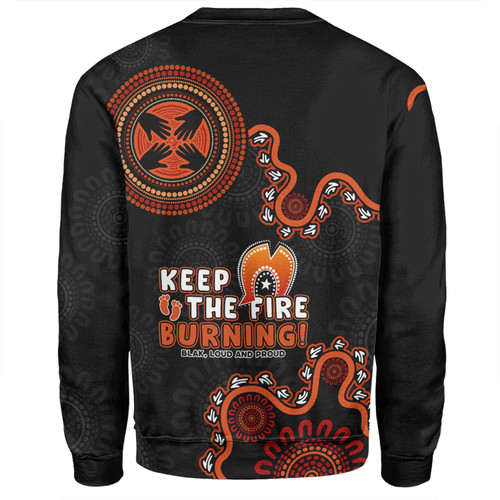 Australia Sweatshirt Naidoc Week 2024 Keep The Fire Burning Aboriginal Dot Art Inspired