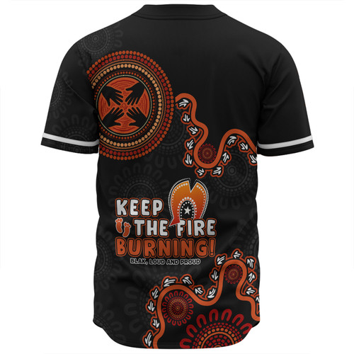 Australia Baseball Shirt Naidoc Week 2024 Keep The Fire Burning Aboriginal Dot Art Inspired