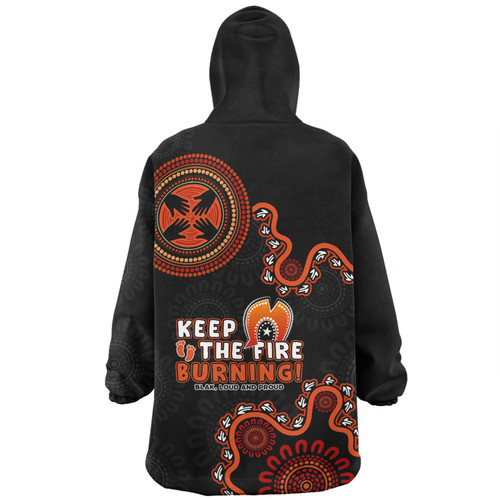 Australia Snug Hoodie Naidoc Week 2024 Keep The Fire Burning Aboriginal Dot Art Inspired