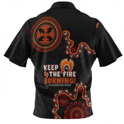 Australia Zip Polo Shirt Naidoc Week 2024 Keep The Fire Burning Aboriginal Dot Art Inspired Australia Zip Polo Shirt Naidoc Week 2024 Keep The Fire Burning Aboriginal Dot Art Inspired