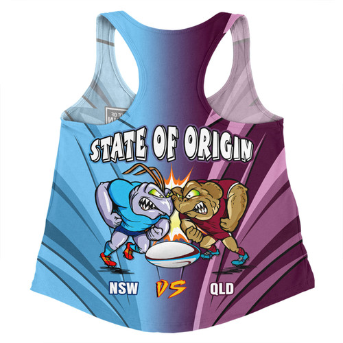 Queensland Maroons Women Racerback Singlet Custom State Of Origin 2024 Tough Fan Rugby For Life QLD vs NSW Ver 2
