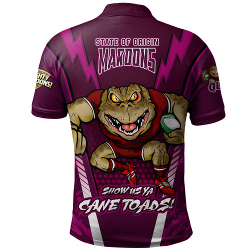 Queensland Maroons Polo Shirt Custom State Of Origin 2024 Show Us Ya Cane Toads! Queensland Maroons Polo Shirt Custom State Of Origin 2024 Show Us Ya Cane Toads!