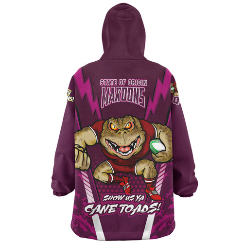 Queensland Maroons Snug Hoodie Custom State Of Origin 2024 Show Us Ya Cane Toads! Queensland Maroons Snug Hoodie Custom State Of Origin 2024 Show Us Ya Cane Toads!