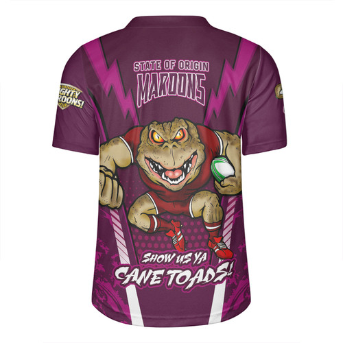 Queensland Maroons Rugby Jersey Custom State Of Origin 2024 Show Us Ya Cane Toads! Queensland Maroons Rugby Jersey Custom State Of Origin 2024 Show Us Ya Cane Toads!