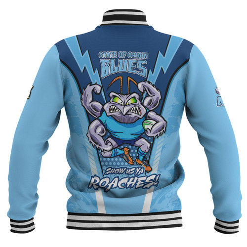New South Wales Blues Baseball Jacket Custom State Of Origin 2024 Show Us Ya Roaches! New South Wales Blues Baseball Jacket Custom State Of Origin 2024 Show Us Ya Roaches!