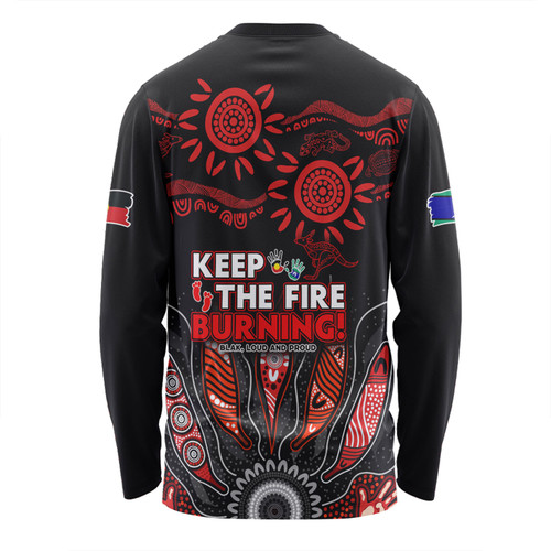 Australia Long Sleeve T-shirt Naidoc Week 2024 Indigenous Keep The Fire Burning Aboriginal Gum Leaf Painting Red Australia Long Sleeve T-shirt Naidoc Week 2024 Indigenous Keep The Fire Burning Aboriginal Gum Leaf Painting Red