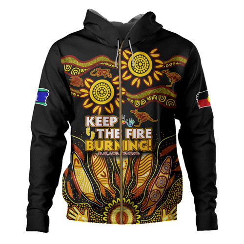 Australia Hoodie Naidoc Week 2024 Indigenous Keep The Fire Burning Aboriginal Gum Leaf Painting Yellow Australia Hoodie Naidoc Week 2024 Indigenous Keep The Fire Burning Aboriginal Gum Leaf Painting Yellow