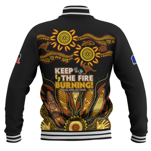 Australia Baseball Jacket Naidoc Week 2024 Indigenous Keep The Fire Burning Aboriginal Gum Leaf Painting Yellow Australia Baseball Jacket Naidoc Week 2024 Indigenous Keep The Fire Burning Aboriginal Gum Leaf Painting Yellow