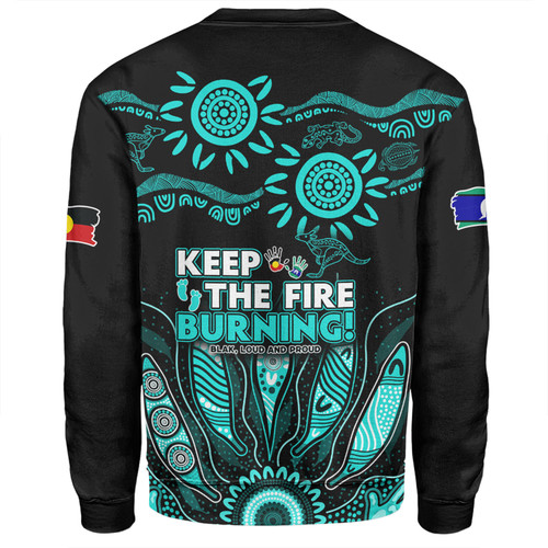 Australia Sweatshirt Naidoc Week 2024 Indigenous Keep The Fire Burning Aboriginal Gum Leaf Painting Turquoise Australia Sweatshirt Naidoc Week 2024 Indigenous Keep The Fire Burning Aboriginal Gum Leaf Painting Turquoise