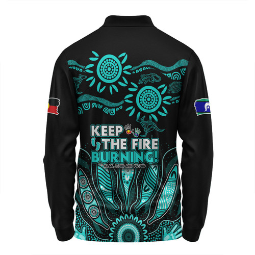 Australia Long Sleeve Polo Shirt Naidoc Week 2024 Indigenous Keep The Fire Burning Aboriginal Gum Leaf Painting Turquoise Australia Long Sleeve Polo Shirt Naidoc Week 2024 Indigenous Keep The Fire Burning Aboriginal Gum Leaf Painting Turquoise