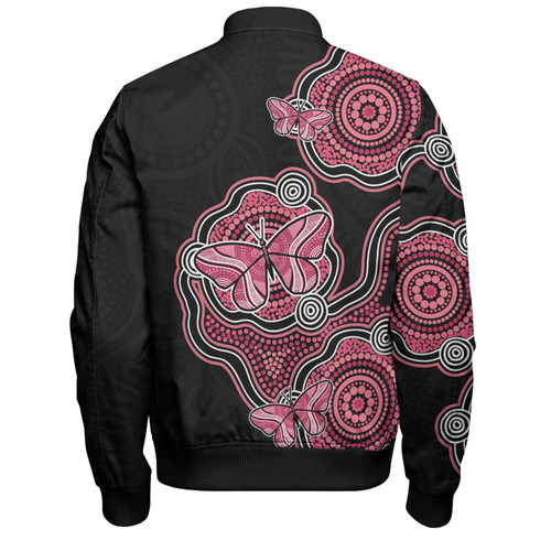 Australia Bomber Jacket Aboriginal Butterfly Dot Art Inspired Australia Bomber Jacket Aboriginal Butterfly Dot Art Inspired