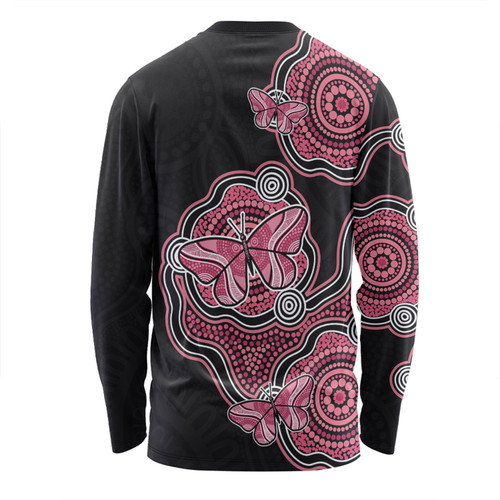 Australia Long Sleeve T-shirt Aboriginal Butterfly Dot Art Inspired