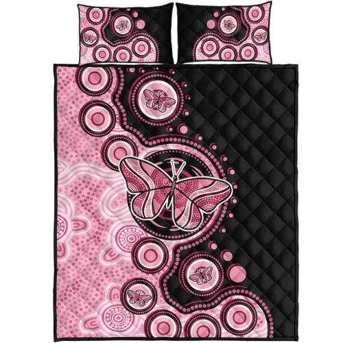 Australia Quilt Bed Set Indigenous Butterfly Aboriginal Dot Arts