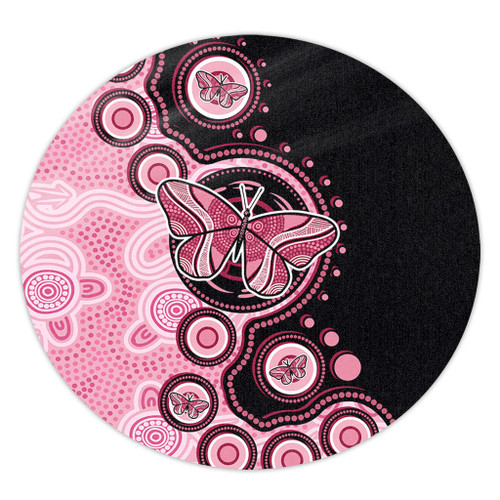 Australia Round Rug Indigenous Butterfly Aboriginal Dot Arts