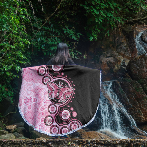 Australia Beach Blanket Indigenous Butterfly Aboriginal Dot Arts