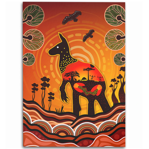 Australia Area Rug Aboriginal Indigenous Kangaroo With Dot Painting Pattern Australia Area Rug Aboriginal Indigenous Kangaroo With Dot Painting Pattern
