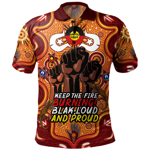 Australia Polo Shirt Naidoc Week 2024 Aboriginal Inspired And Torres Strait Islander Cultures Keep The Fire Burning!