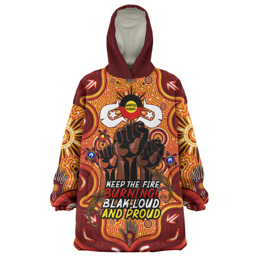 Australia Snug Hoodie Naidoc Week 2024 Aboriginal Inspired And Torres Strait Islander Cultures Keep The Fire Burning!