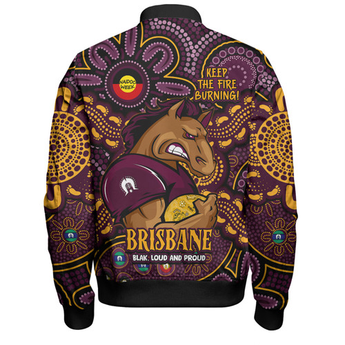 Brisbane Broncos Bomber Jacket Custom Naidoc Week 2024 Aboriginal Pattern And Torres Strait Islander Inspired