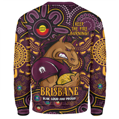 Brisbane Broncos Sweatshirt Custom Naidoc Week 2024 Aboriginal Pattern And Torres Strait Islander Inspired Brisbane Broncos Sweatshirt Custom Naidoc Week 2024 Aboriginal Pattern And Torres Strait Islander Inspired