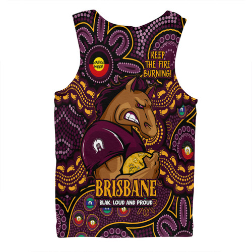 Brisbane Broncos Men Singlet Custom Naidoc Week 2024 Aboriginal Pattern And Torres Strait Islander Inspired