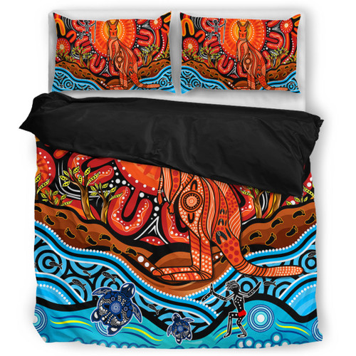 Australia Bedding Set Aboriginal Inspired Kangaroo Dreaming Dot Painting Pattern Australia Bedding Set Aboriginal Inspired Kangaroo Dreaming Dot Painting Pattern