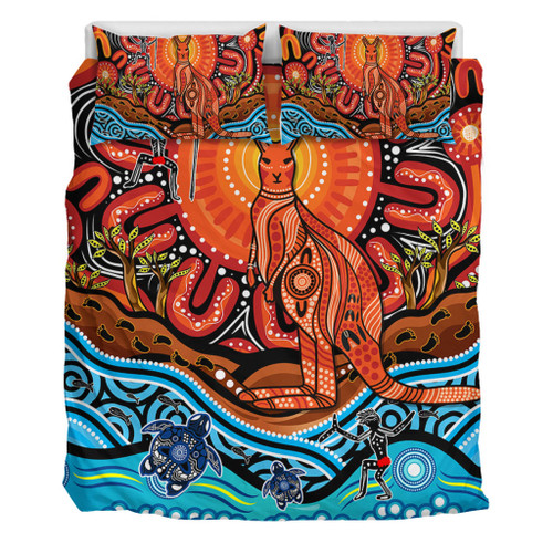 Australia Bedding Set Aboriginal Inspired Kangaroo Dreaming Dot Painting Pattern Australia Bedding Set Aboriginal Inspired Kangaroo Dreaming Dot Painting Pattern
