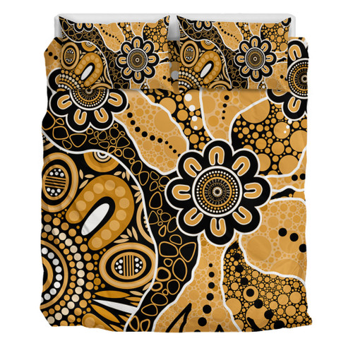 Australia Bedding Set Aboriginal Design Art Color Yellow