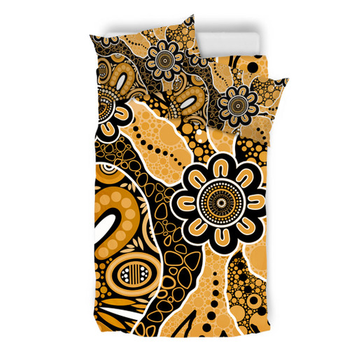 Australia Bedding Set Aboriginal Design Art Color Yellow
