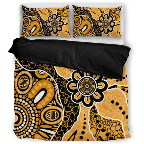 Australia Bedding Set Aboriginal Design Art Color Yellow