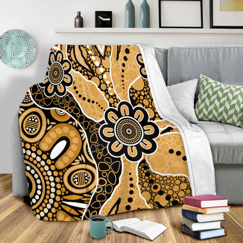 Australia Blanket Aboriginal Design Art Color Yellow Australia Blanket Aboriginal Design Art Color Yellow