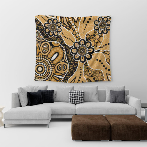 Australia Tapestry Aboriginal Design Art Color Yellow Australia Tapestry Aboriginal Design Art Color Yellow