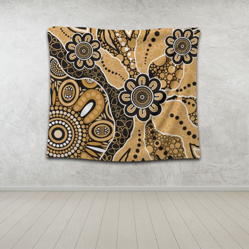 Australia Tapestry Aboriginal Design Art Color Yellow Australia Tapestry Aboriginal Design Art Color Yellow