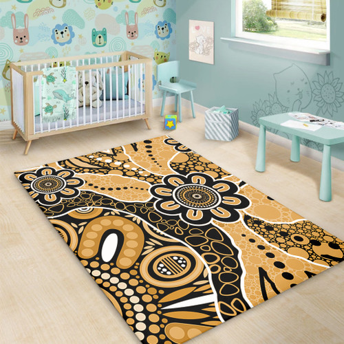 Australia Area Rug Aboriginal Design Art Color Yellow Australia Area Rug Aboriginal Design Art Color Yellow