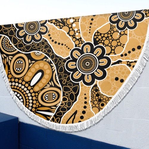 Australia Beach Blanket Aboriginal Design Art Color Yellow Australia Beach Blanket Aboriginal Design Art Color Yellow