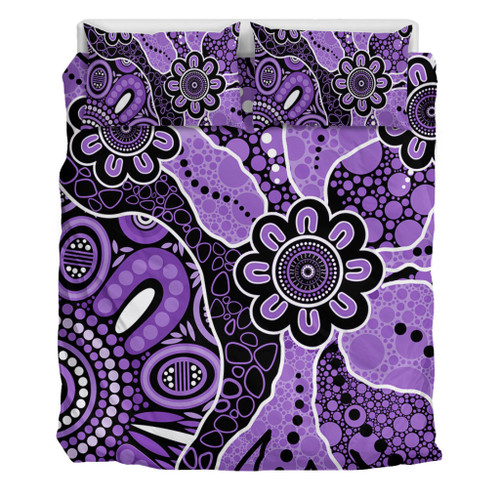 Australia Bedding Set Aboriginal Design Art Color Purple