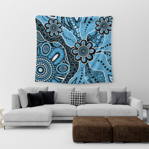 Australia Tapestry Aboriginal Design Art Color Blue Australia Tapestry Aboriginal Design Art Color Blue