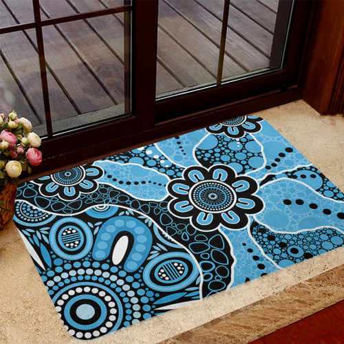 Australia Doormat Aboriginal Design Art Color Blue Australia Doormat Aboriginal Design Art Color Blue