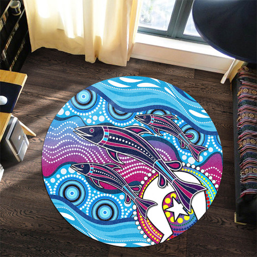 Australia Round Rug Aboriginal Art Painting Fishaholic Australia Round Rug Aboriginal Art Painting Fishaholic