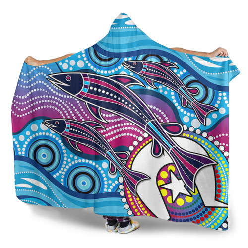Australia Hooded Blanket Aboriginal Art Painting Fishaholic Australia Hooded Blanket Aboriginal Art Painting Fishaholic