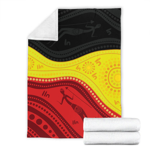 Australia Blanket Aboriginal Flag Colors In A Dot Art Painting Australia Blanket Aboriginal Flag Colors In A Dot Art Painting