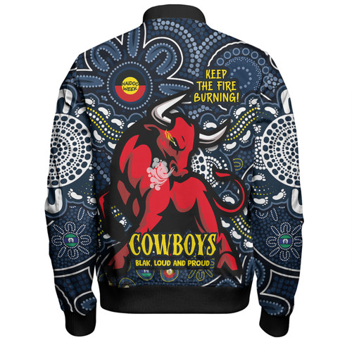 North Queensland Cowboys Bomber Jacket Custom Naidoc Week 2024 Aboriginal Pattern And Torres Strait Islander Inspired North Queensland Cowboys Bomber Jacket Custom Naidoc Week 2024 Aboriginal Pattern And Torres Strait Islander Inspired