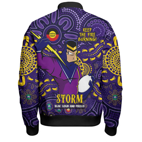 Melbourne Storm Bomber Jacket Custom Naidoc Week 2024 Aboriginal Pattern And Torres Strait Islander Inspired Melbourne Storm Bomber Jacket Custom Naidoc Week 2024 Aboriginal Pattern And Torres Strait Islander Inspired