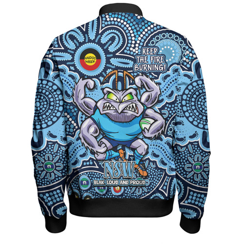 New South Wales Blues Bomber Jacket Custom Naidoc Week 2024 Aboriginal Pattern And Torres Strait Islander Inspired