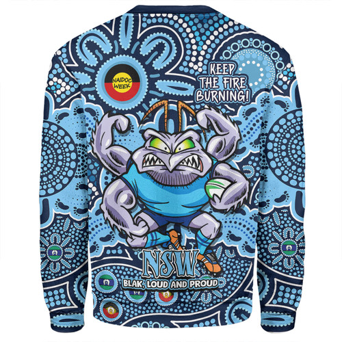 New South Wales Blues Sweatshirt Custom Naidoc Week 2024 Aboriginal Pattern And Torres Strait Islander Inspired New South Wales Blues Sweatshirt Custom Naidoc Week 2024 Aboriginal Pattern And Torres Strait Islander Inspired