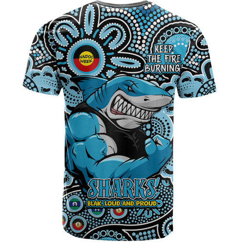 Cronulla-Sutherland Sharks T-Shirt Custom Naidoc Week 2024 Aboriginal Pattern And Torres Strait Islander Inspired Cronulla-Sutherland Sharks T-Shirt Custom Naidoc Week 2024 Aboriginal Pattern And Torres Strait Islander Inspired